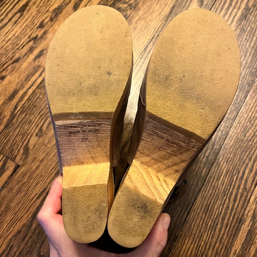 Free People Tan Leather Mules - Picture 9 of 14